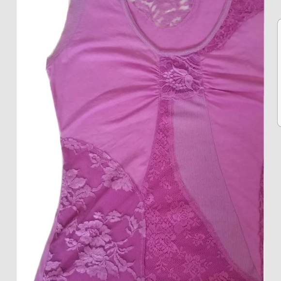 Free People Lace Patchwork Tunic Tank Top - Picture 2 of 5